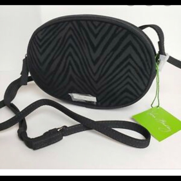 Vera Bradley Handbags - Vera Bradley Black Crossbody Velvet Zebra print